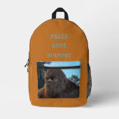 ビッグフットサスカッチポートレート プリントバックパック (正面)