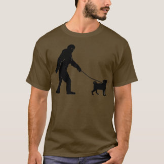 ビッグフットサスカッチ歩くパグ愛犬家用おもしろい Tシャツ