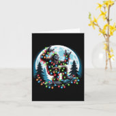 ビッグフットサンタクリスマスツリーライトおもしろいクリスマスSas カード (黄色い花)