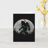 ビッグフットサンタクリスマスツリーライトおもしろいクリスマスSas カード (黄色い花)