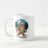 ビッグフットサンタクリスマスツリーライトおもしろいクリスマスSas コーヒーマグカップ (左)