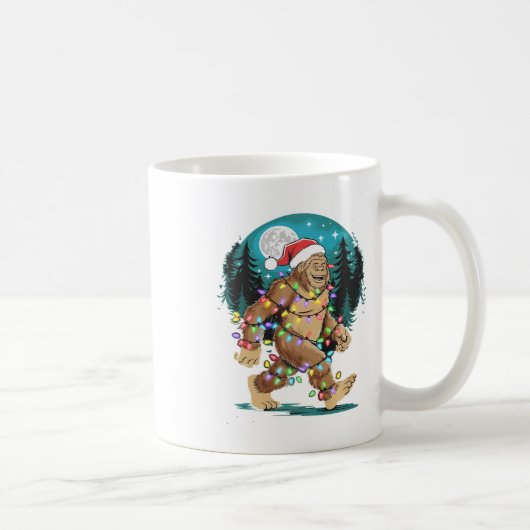 ビッグフットサンタクリスマスツリーライトおもしろいクリスマスSas コーヒーマグカップ (右)