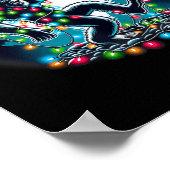 ビッグフットサンタクリスマスツリーライトおもしろいクリスマスSas ポスター (角)