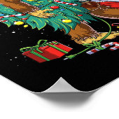 ビッグフットサンタクリスマスツリーライトおもしろいクリスマスSas ポスター (角)