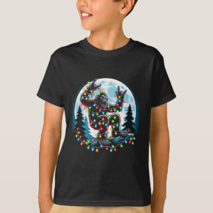 ビッグフットサンタクリスマスツリーライトおもしろいクリスマスSas Tシャツ