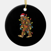 ビッグフットサンタクリスマスツリーライトズクリスマスボーイズメンズ セラミックオーナメント (正面)
