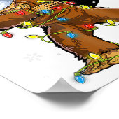 ビッグフットサンタクリスマスツリーライトズクリスマスボーイズメンズ ポスター (角)