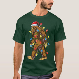 ビッグフットサンタクリスマスツリーライトズクリスマスボーイズメンズ  Tシャツ