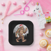 ビッグフットサンタクリスマスツリーライトXmasサスクワッチ ペーパープレート (パーティー)