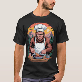 ビッグフットシェフ サスカッチ 調理 料理 食品 シェフ Tシャツ