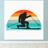 ビッグフットテレマークスキーレインボー キャンバスプリント (インサイチュ (ウッドフロア))