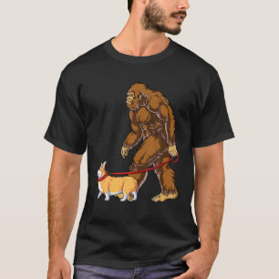 ビッグフットドッグウォークコルギボーイズキッズ男性サスカッチLov Tシャツ