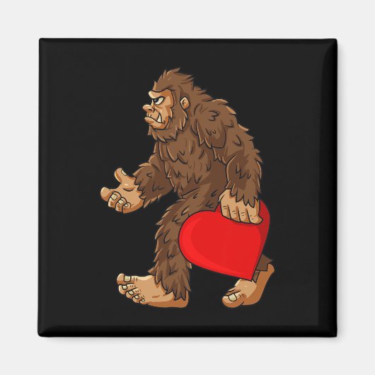 ビッグフットハートバレンタインデー男の子ガールズキッズサスク マグネット (正面)