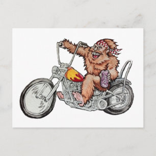 ビッグフットバイクもしくは自転車に乗る人 ポストカード
