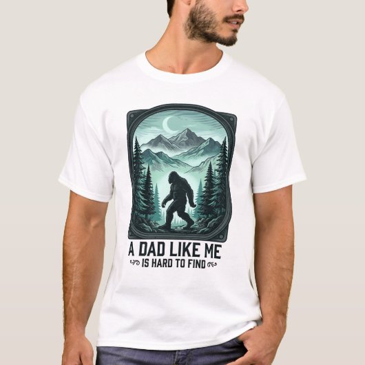 ビッグフットパパ ビンテージ風の彫刻 面白い父の服D Tシャツ (正面)