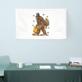 ビッグフットピルグリムターキーパンプキンサンクスギビングデイボー 横断幕 (トレードショー)