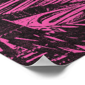 ビッグフットフォレストピンクレトロモダンウォールアートポスター ポスター (角)