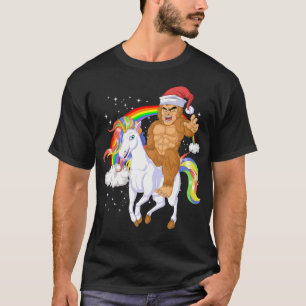 ビッグフット乗りアンコーンクリスマス Tシャツ