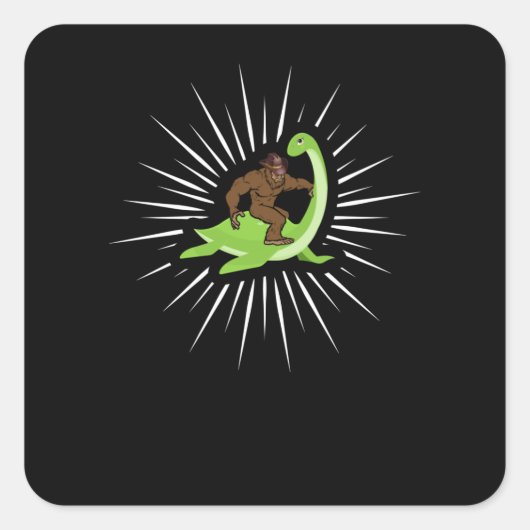 ビッグフット乗馬ネッシーLOCH NESSモンスター スクエアシール (正面)