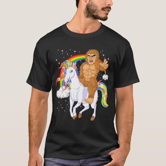 ビッグフット乗馬ユニコーン Tシャツ (正面)