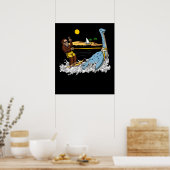 ビッグフット乗馬ローチネスモンスターおもしろい陰謀 ポスター (キッチン)