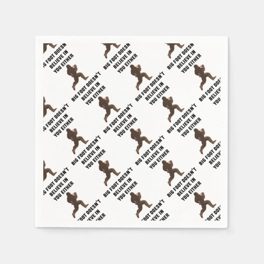 ビッグフット信じもお前には入らない！ スタンダードカクテルナプキン (正面)