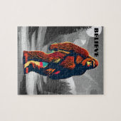 ビッグフット信者カラフルサスカッチ動機 ジグソーパズル (横)