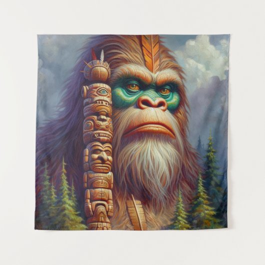 ビッグフット先住民アメリカントテム タペストリー (正面)
