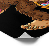 ビッグフット卵イースターデイ男の子ガールズキッズおもしろいサスカット ポスター (角)