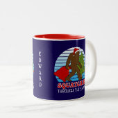 ビッグフット名前をカスタムするクリスマス ツートーンマグカップ (正面右)