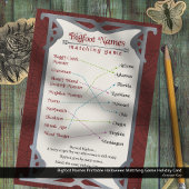 ビッグフット名印刷可能ハロウィーンマッチングゲーム シーズンカード