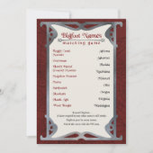 ビッグフット名印刷可能ハロウィーンマッチングゲーム シーズンカード (正面)