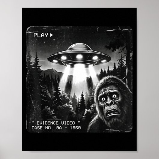 ビッグフット宇宙人UFOヴィンテージ証拠写真 ポスター (正面)