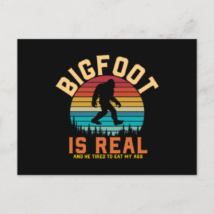 ビッグフット実在は   Bigfootレトロデザイン ポストカード