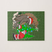 ビッグフット家族およびサンタ ジグソーパズル (横)