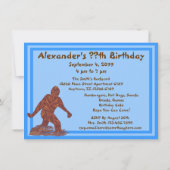 ビッグフット歩くサスカッチブルーバースデーパーティー 招待状 (裏面)