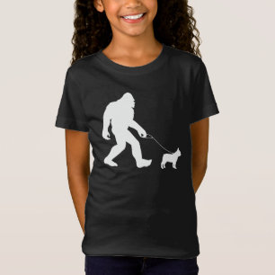 ビッグフット歩くフランスのブルドッグ Tシャツ