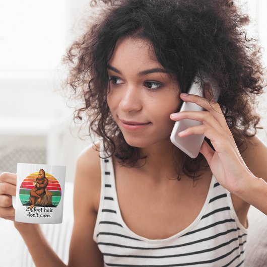 ビッグフット気にヘアサスカッチおもしろい11oz コーヒーマグカップ