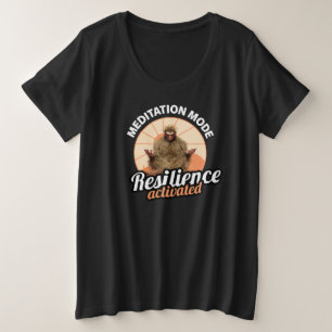 ビッグフット瞑想モード起動 レジリエンス活性化 プラスサイズTシャツ