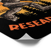 ビッグフット研究チームレトロヴィンテージサスカッチ ポスター (角)