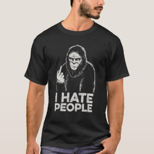 ビッグフット私は人々おもしろいサスカッチ中指を嫌う Tシャツ