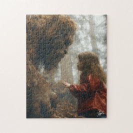 ビッグフット聞が子どもにひざまずくパズル ジグソーパズル