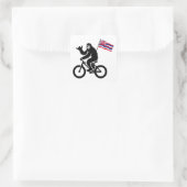 ビッグフット自転車ハワイの旗 スクエアシール (バッグ)