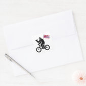 ビッグフット自転車ハワイの旗 スクエアシール (封筒)