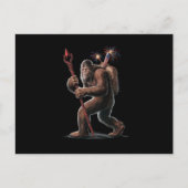 ビッグフット花火7月4日アメリカ国旗のサスカッチ ポストカード (正面)