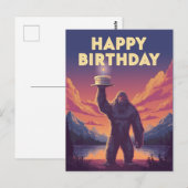 ビッグフット誕生日クリプトゾオロジーアート不思議ユーモア ポストカード (正面/裏面)