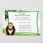 ビッグフット誕生日パーティーの招待 招待状 (正面/裏面)