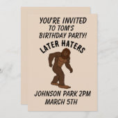ビッグフット誕生日パーティーカスタム招待状 招待状 (正面/裏面)