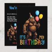ビッグフット誕生日パーティー - 今日は私の誕生日なんだ 招待状 (正面/裏面)