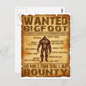 ビッグフット賞金千万ドル指名手配ポスター ポストカード (正面/裏面)